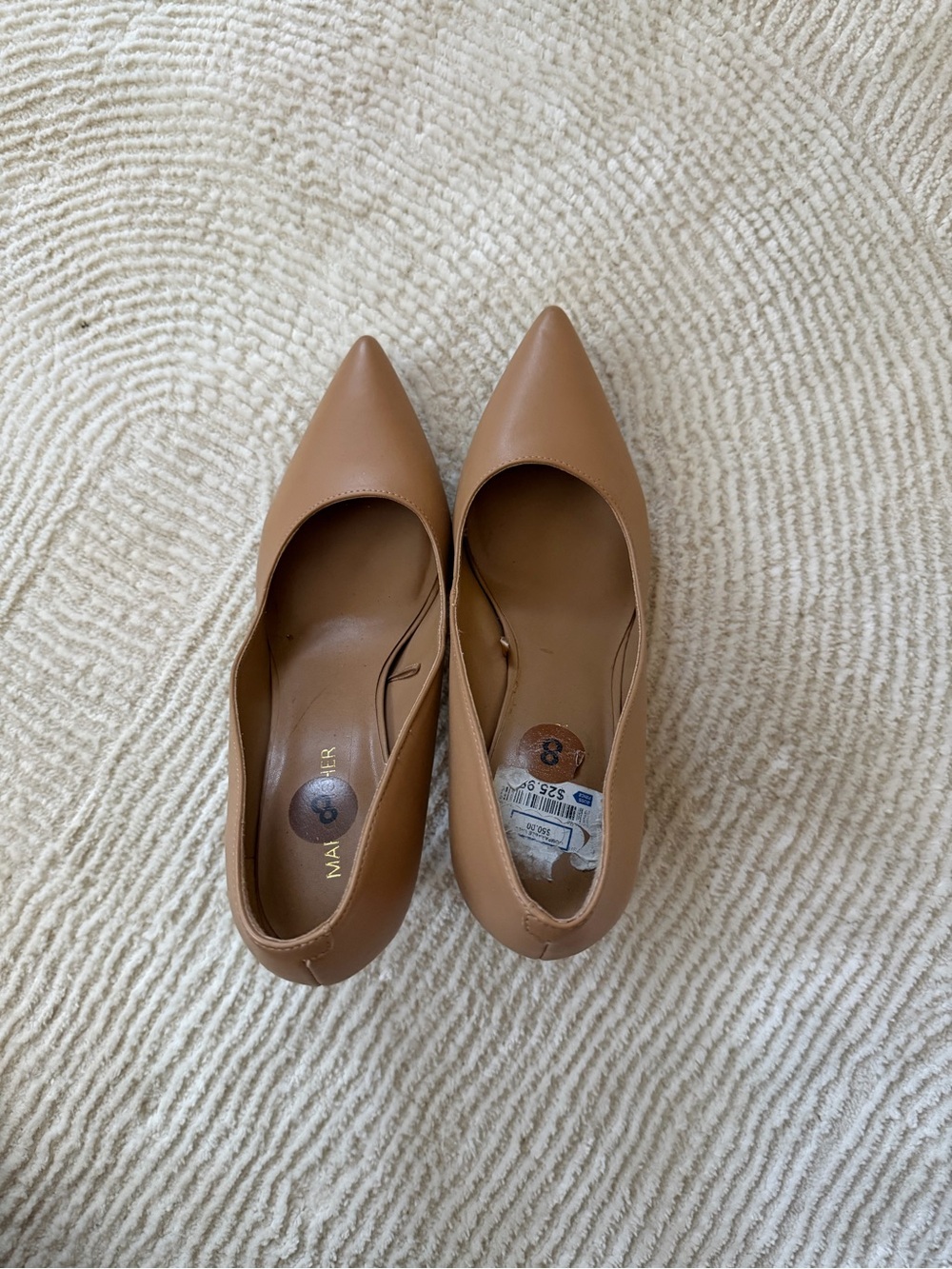 Marc Fisher Pointed Toe Tan Leather Pumps